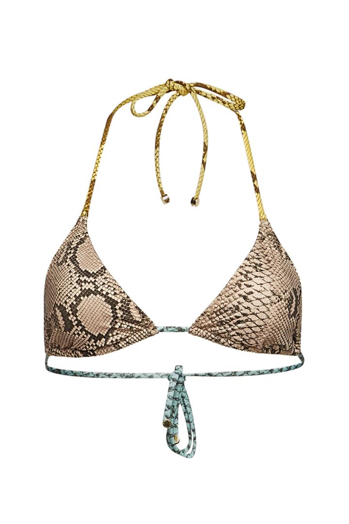 Stella Mccartney Stella Mccartney Snake Print Triangle Bikini Top