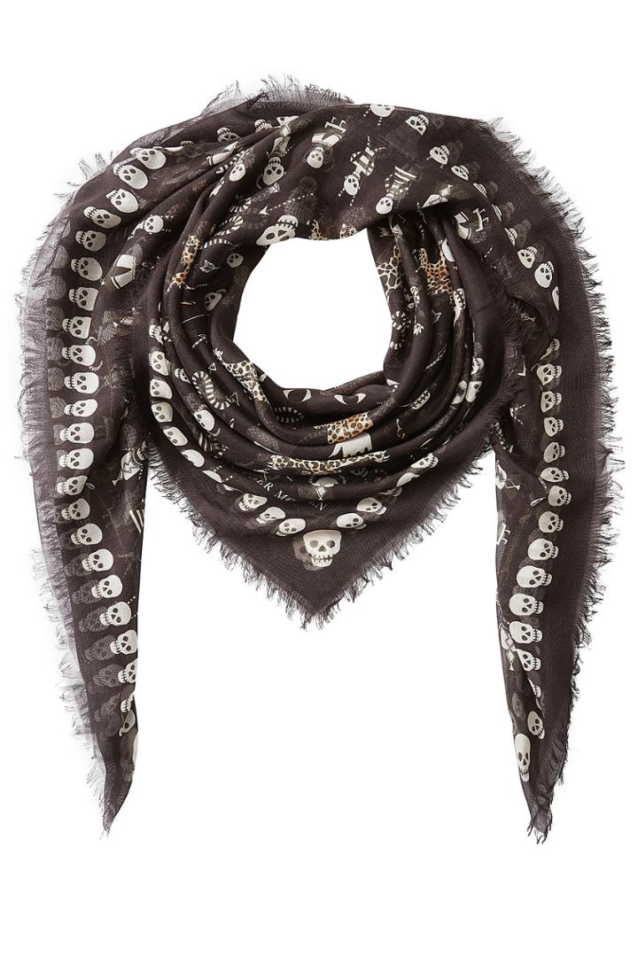 Alexander Mcqueen Alexander Mcqueen Voodoo Skull Print Scarf