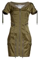 Moschino Moschino Satin Dress With Zippers And Lace-up Detail