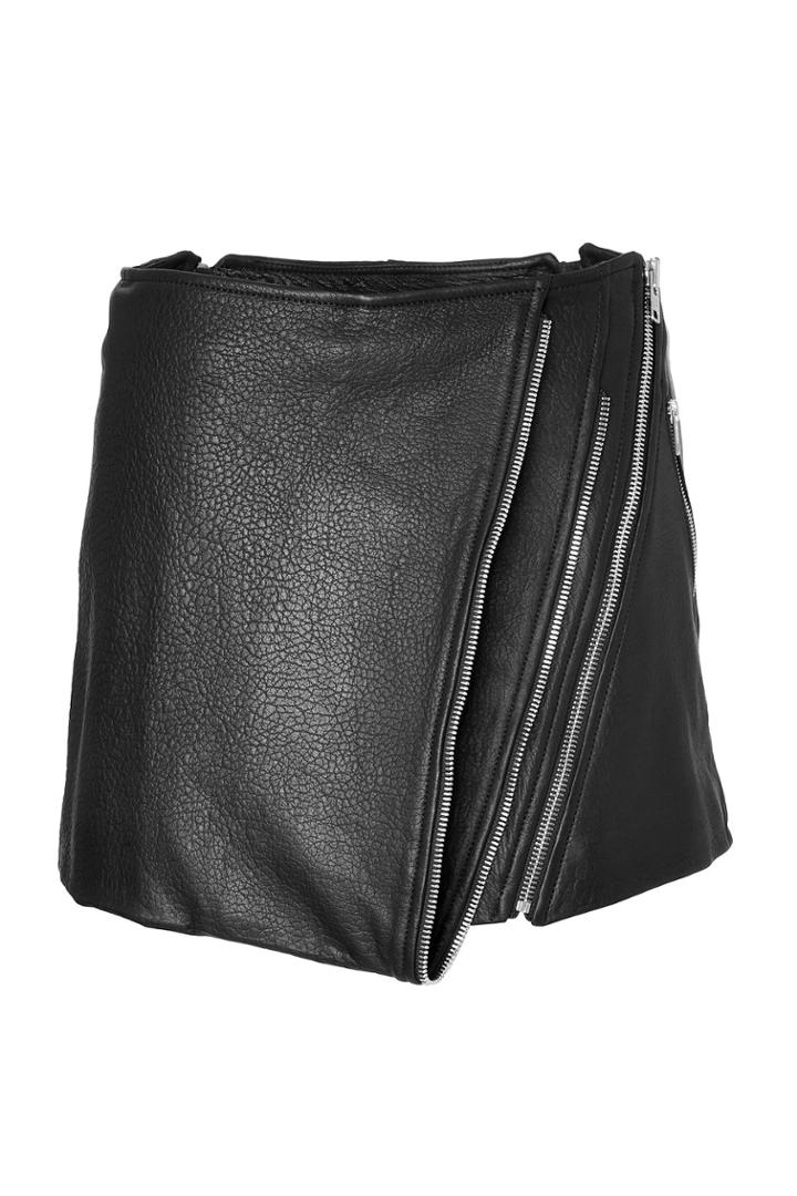 Barbara Bui Barbara Bui Leather Mini-skirt With Zip Detailing - Black