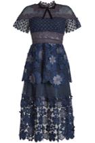 Self-portrait Self-portrait Dress With Floral Lace And Mesh