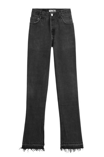 Re/done Re/done Flared Jeans With Frayed Trims - Black