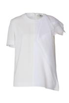 Fendi Fendi Crepe Top With Sheer Side Panel - White
