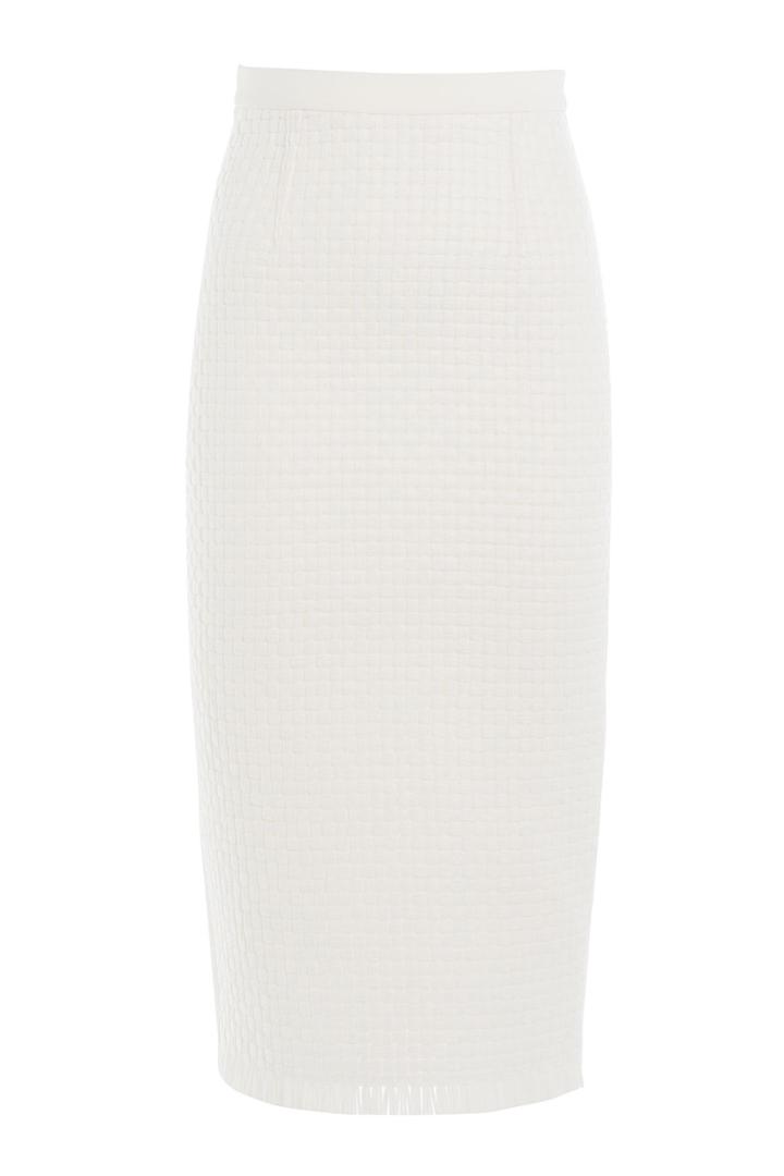 Roland Mouret Roland Mouret Woven Pencil Skirt - White