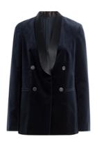 Brunello Cucinelli Brunello Cucinelli Cotton Velvet Blazer With Satin Collar - Blue