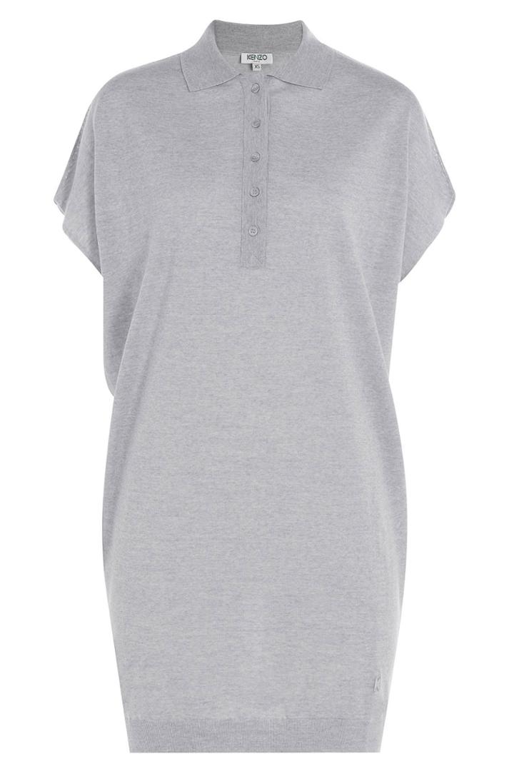 Kenzo Kenzo Draped Wool Tunic Top - Grey