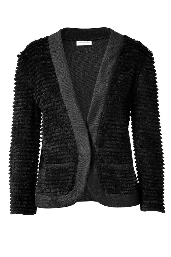 Veronique Leroy Veronique Leroy Black Fringe Cardigan - Black