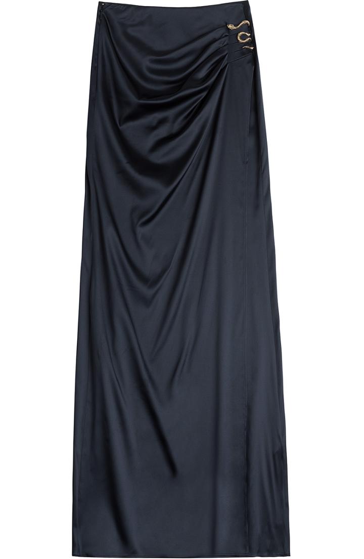 Roberto Cavalli Silk Maxi Skirt With Snake Embellishment
