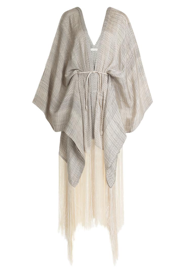 Hacienda Montaecristo Hacienda Montaecristo Rocio Fringed Kaftan With Leather Belt