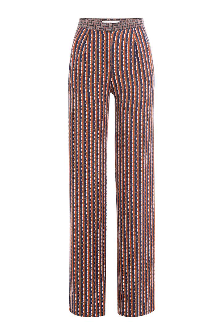 Diane Von Furstenberg Diane Von Furstenberg Wide Leg Silk Pants - Multicolor