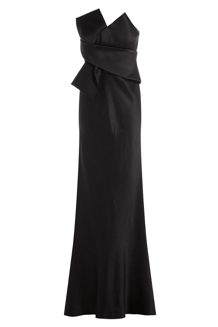 Alexander Mcqueen Alexander Mcqueen Silk Floor Length Gown - Black