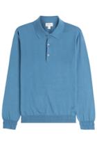 Brioni Brioni Cotton Pullover With Buttons - Blue
