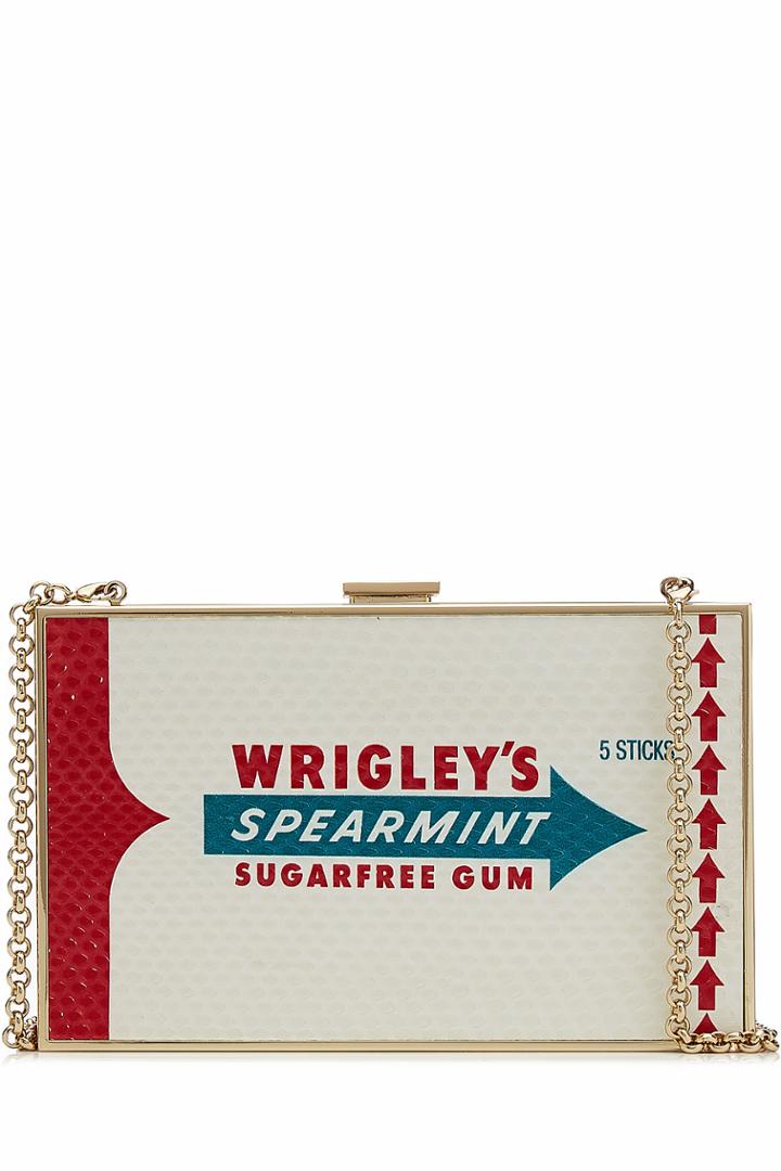 Anya Hindmarch Anya Hindmarch Imperial Wrigleys Python Skin Clutch - White