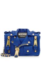 Moschino Moschino Leather Biker Jacket Shoulder Bag - Blue