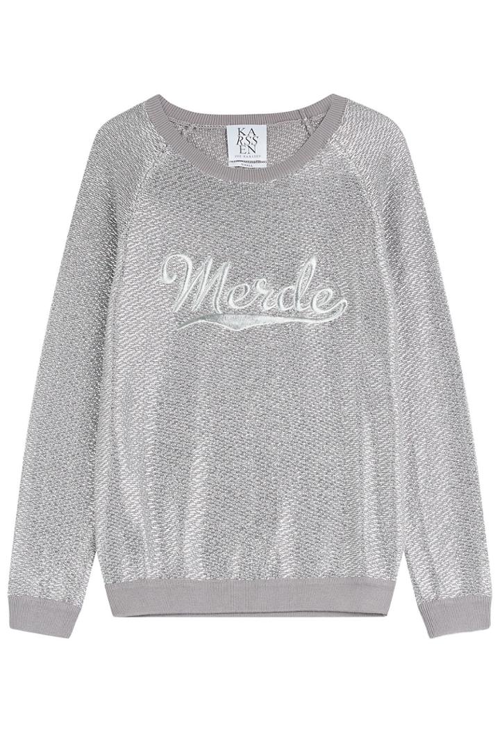 Zoe Karssen Zoe Karssen Merde Knitted Sweatshirt - Silver