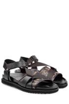 Alexander Mcqueen Alexander Mcqueen Leather Sandals With Print - Green