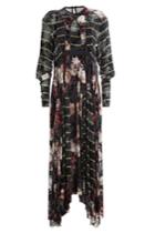 Preen Preen Printed Silk Dress With Velvet