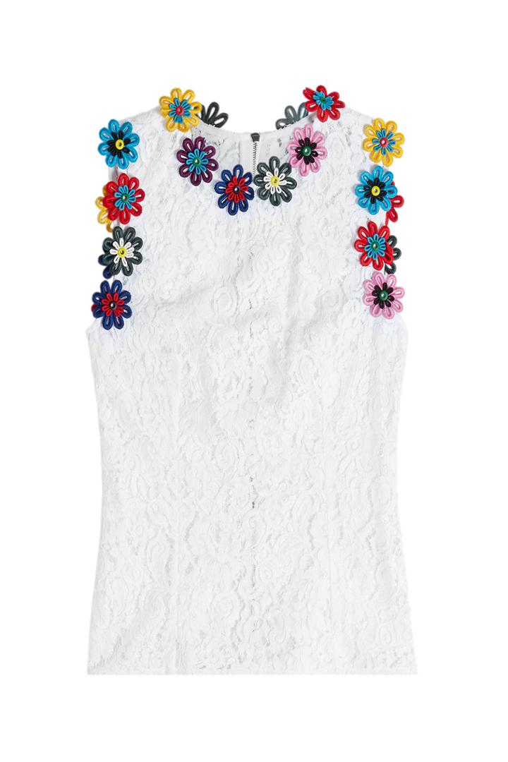 Mary Katrantzou Mary Katrantzou Lace Top With Flowers
