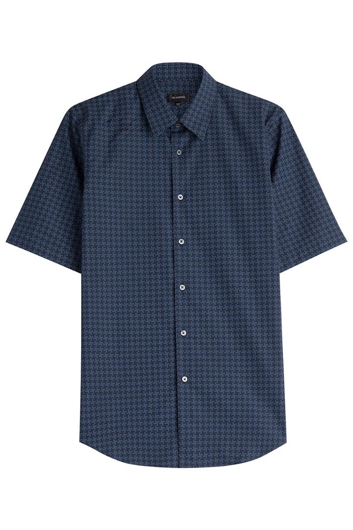 Jil Sander Jil Sander Printed Cotton Shirt - Blue