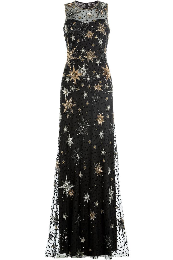 Jenny Packham Jenny Packham Embellished Floor Length Gown - Multicolor