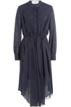 See By Chloé See By Chloé Belted Cotton-linen Dress - Blue
