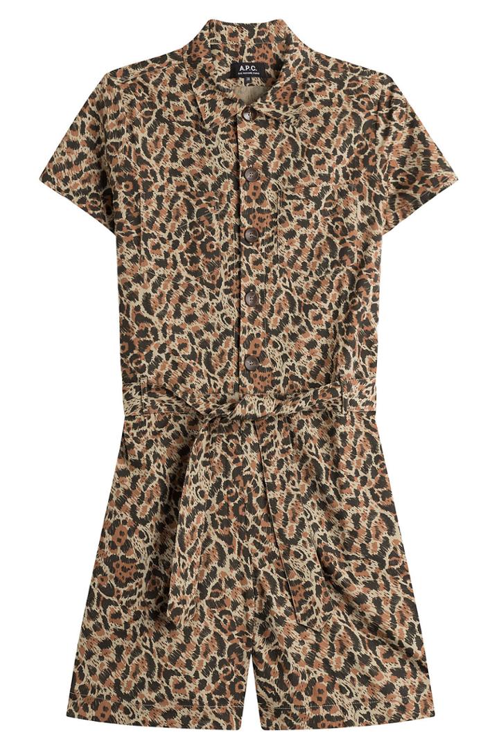 A.p.c. A.p.c. Cotton Animal Print Playsuit