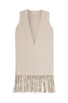 Vince Vince Wool-cashmere Vest With Leather Fringe