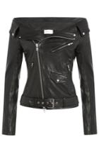Faith Connexion Faith Connexion Bardot Leather Jacket - Black