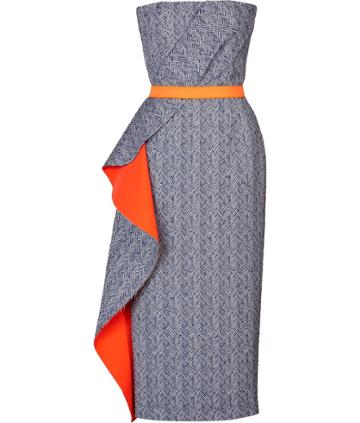 Roksanda Ilincic Silk-wool-cotton Vida Dress With Contrast Belt