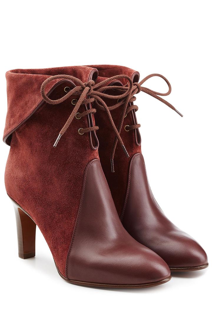 Chloé Chloé Suede And Leather Lace-up Boots