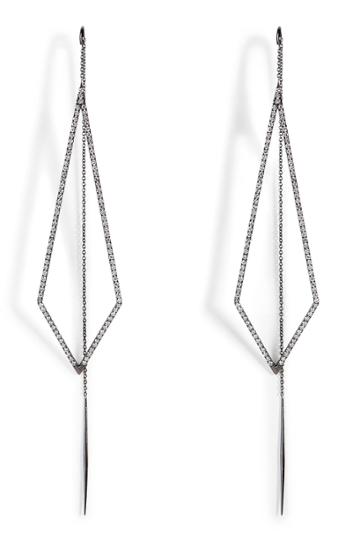 Diane Kordas Diane Kordas 18k Black Gold Triangular Drop Earrings