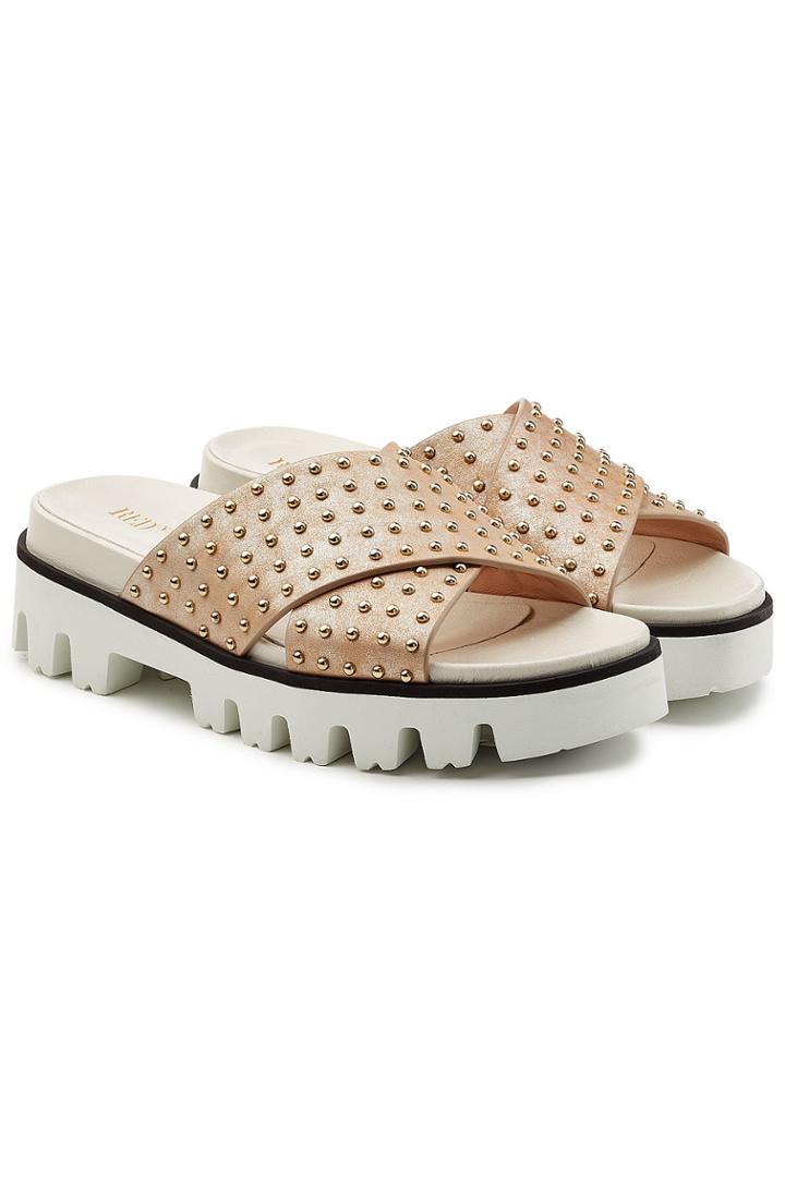 Red V Red (v) Embellished Leather Sandals
