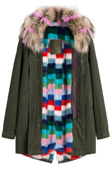 Mr & Mrs Italy Mr & Mrs Italy Cotton Parka With Raccoon And Mink Fur