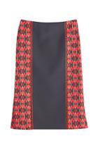 Fendi Fendi Printed And Embroidered Skirt With Wool And Silk