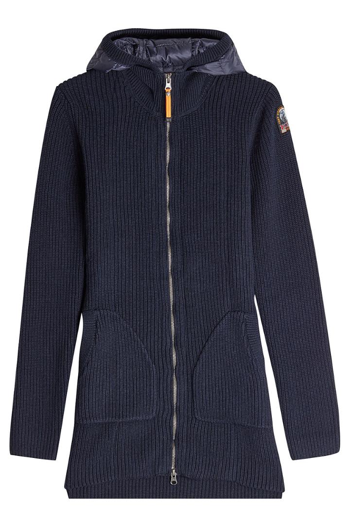 Parajumpers Parajumpers Wool-cotton Knitted Jacket With Down Filling And Hood