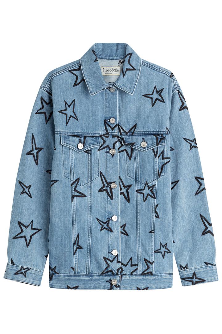Être Cécile Être Cécile Star Print Jean Jacket - Blue