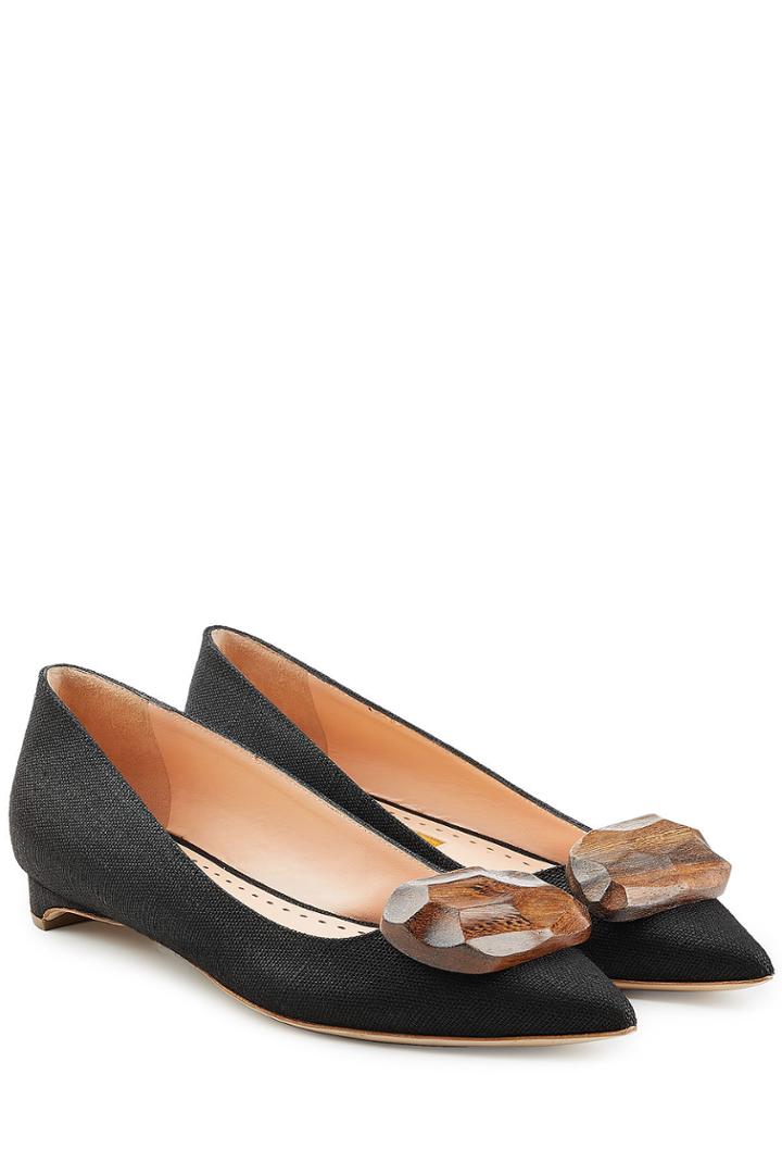 Rupert Sanderson Rupert Sanderson Kitten Heels With Wooden Pebble Accent