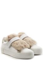 Moncler Moncler Leather Sneakers With Lamb Fur