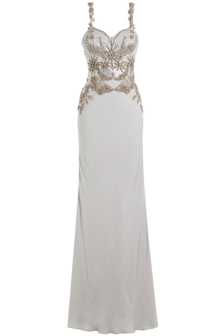 Alexander Mcqueen Alexander Mcqueen Embellished Silk Gown