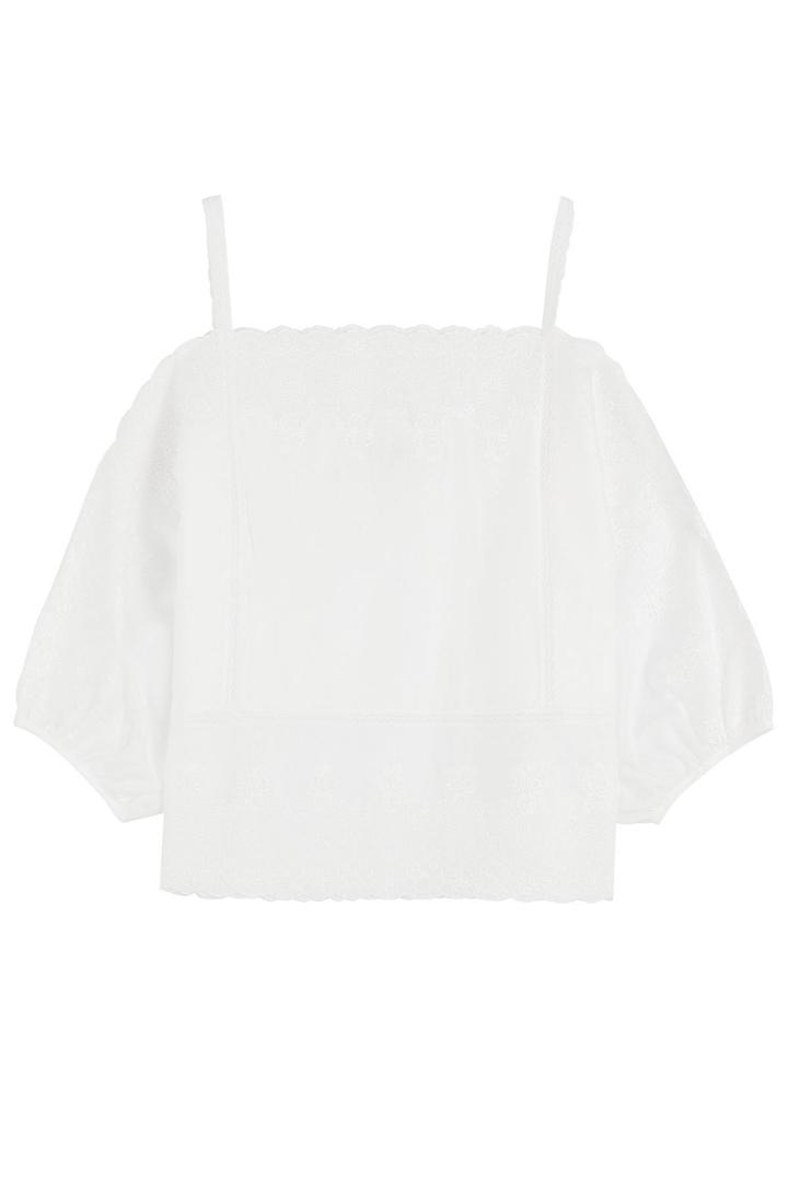 Vilshenko Vilshenko Cotton Top With Lace Detailing