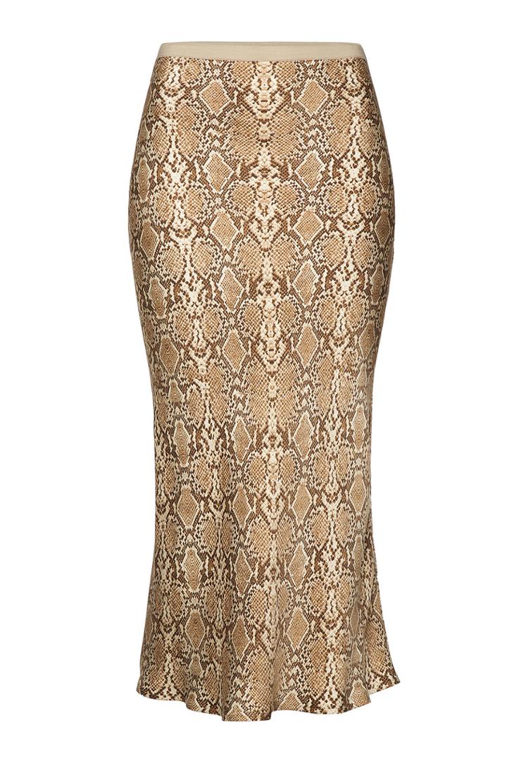 Anine Bing Anine Bing Bar Snakeskin Printed Silk Midi Skirt