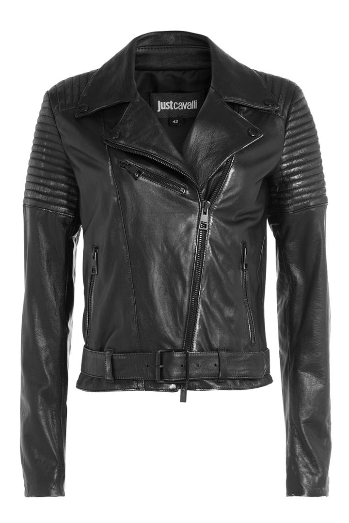 Just Cavalli Just Cavalli Leather Biker Jacket - Black