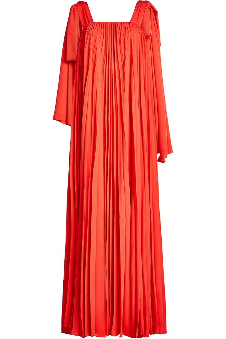 Elie Saab Elie Saab Pleated Crepe Maxi Dress