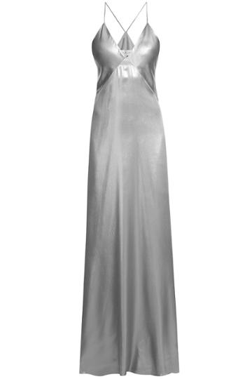 Galvan Galvan Floor-length Silk Gown - Silver