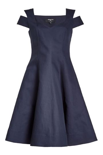 Paule Ka Paule Ka Cotton Dress With Cut-out Shoulders