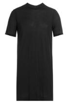 Rick Owens Men Rick Owens Men Long Cotton T-shirt With Silk - Black