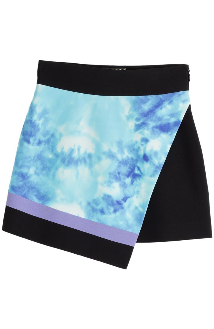 Fausto Puglisi Silk Mini Skirt With Tie-dye Print