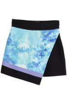 Fausto Puglisi Silk Mini Skirt With Tie-dye Print