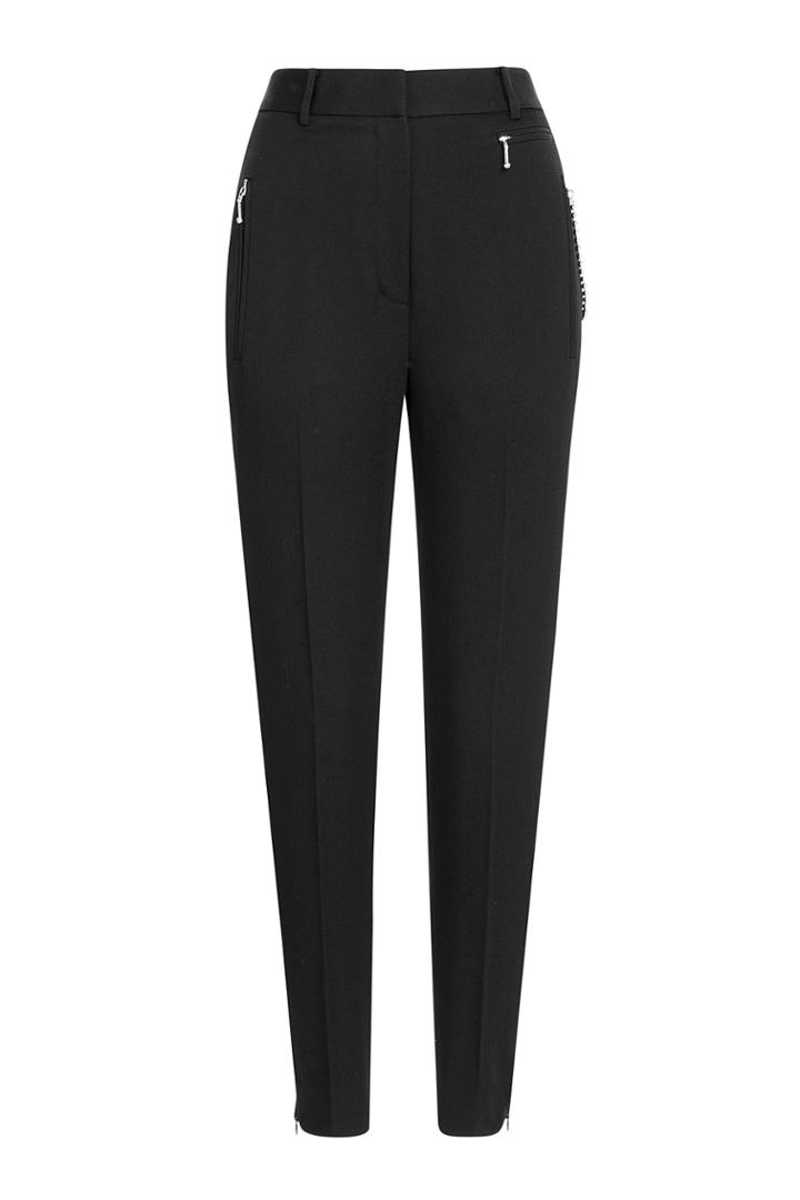 Alexander Wang Alexander Wang Tapered Wool Pants With Zippers - Black