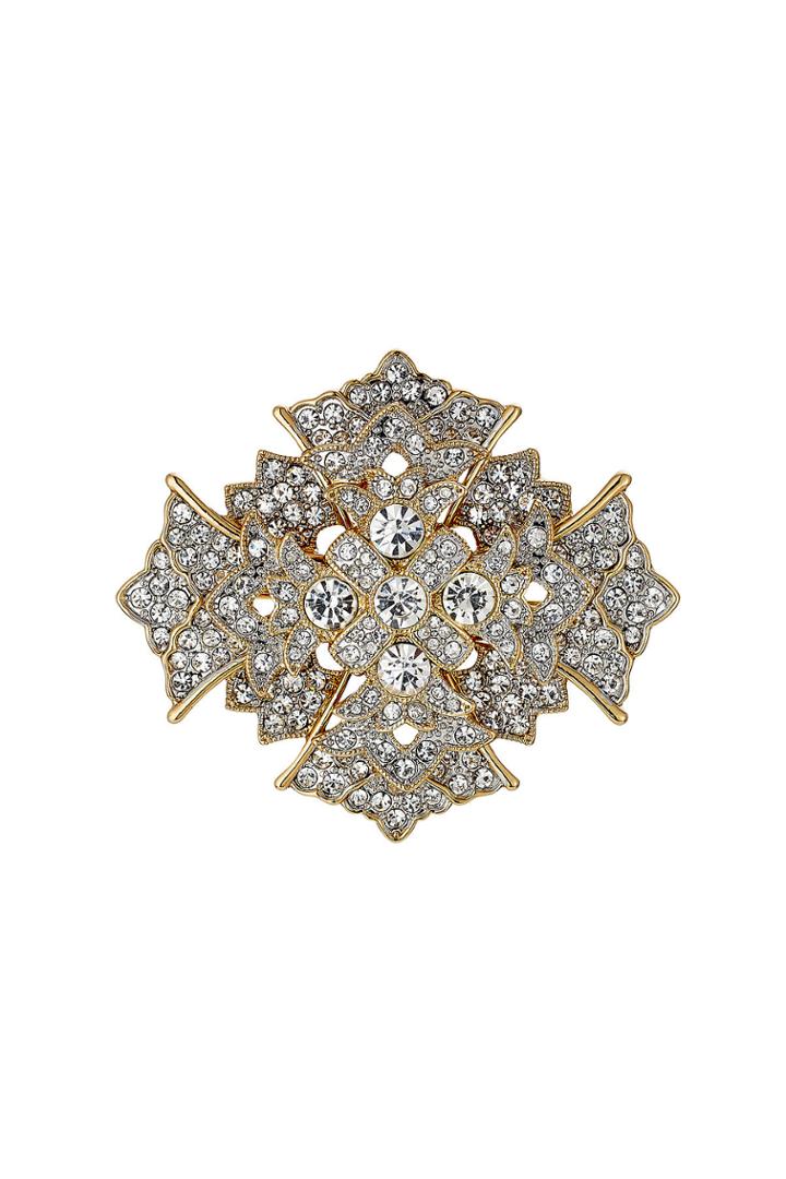 Kenneth Jay Lane Kenneth Jay Lane Crystal Cross Brooch - None
